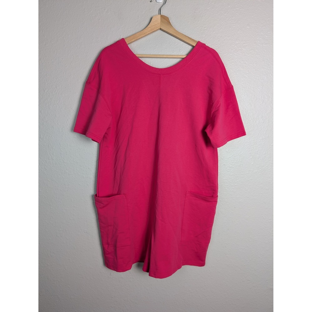 Hot Pink Short Sleeve T-Shirt romper Hot shot with Pockets Relaxed Fit Small - Picture 2 of 11
